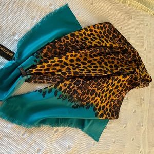 Roberto Cavalli Silk Scarf Leopard Print